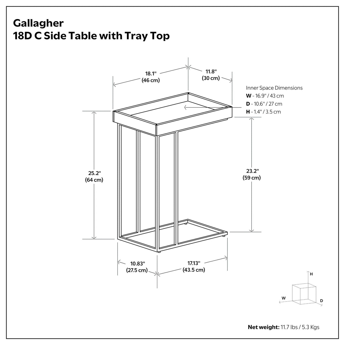 Gallagher - C-Side Table - Walnut Brown