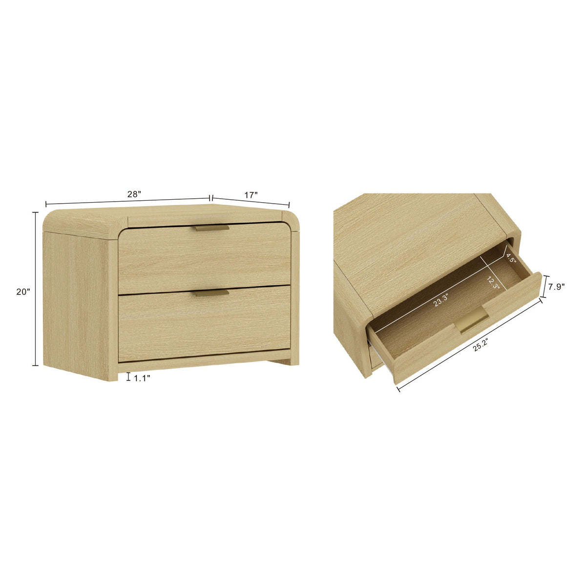 Grace - Nightstand With Modern Minimalist Design