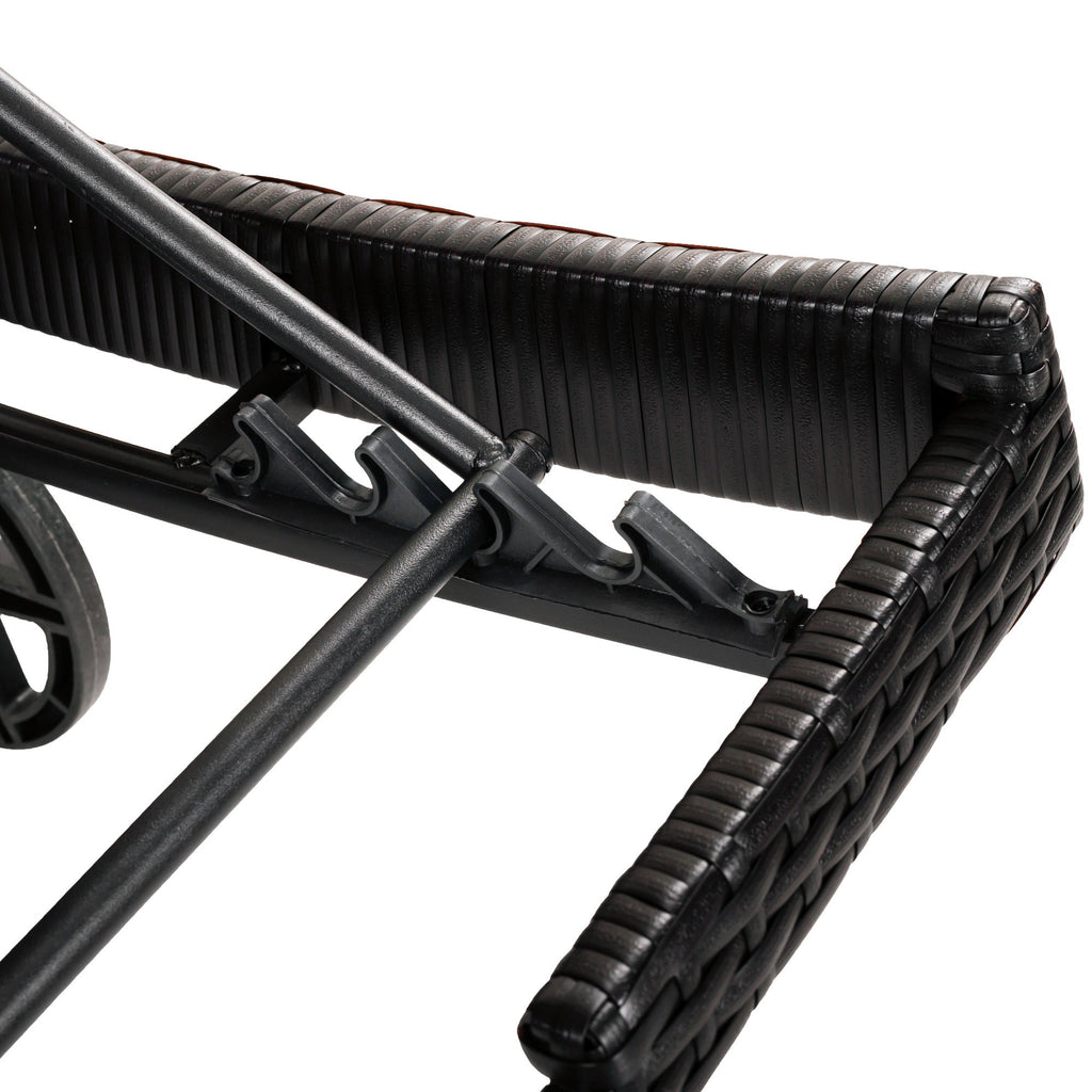 K&K 80'' Patio Wicker Chaise Lounge Chairs Set of 2