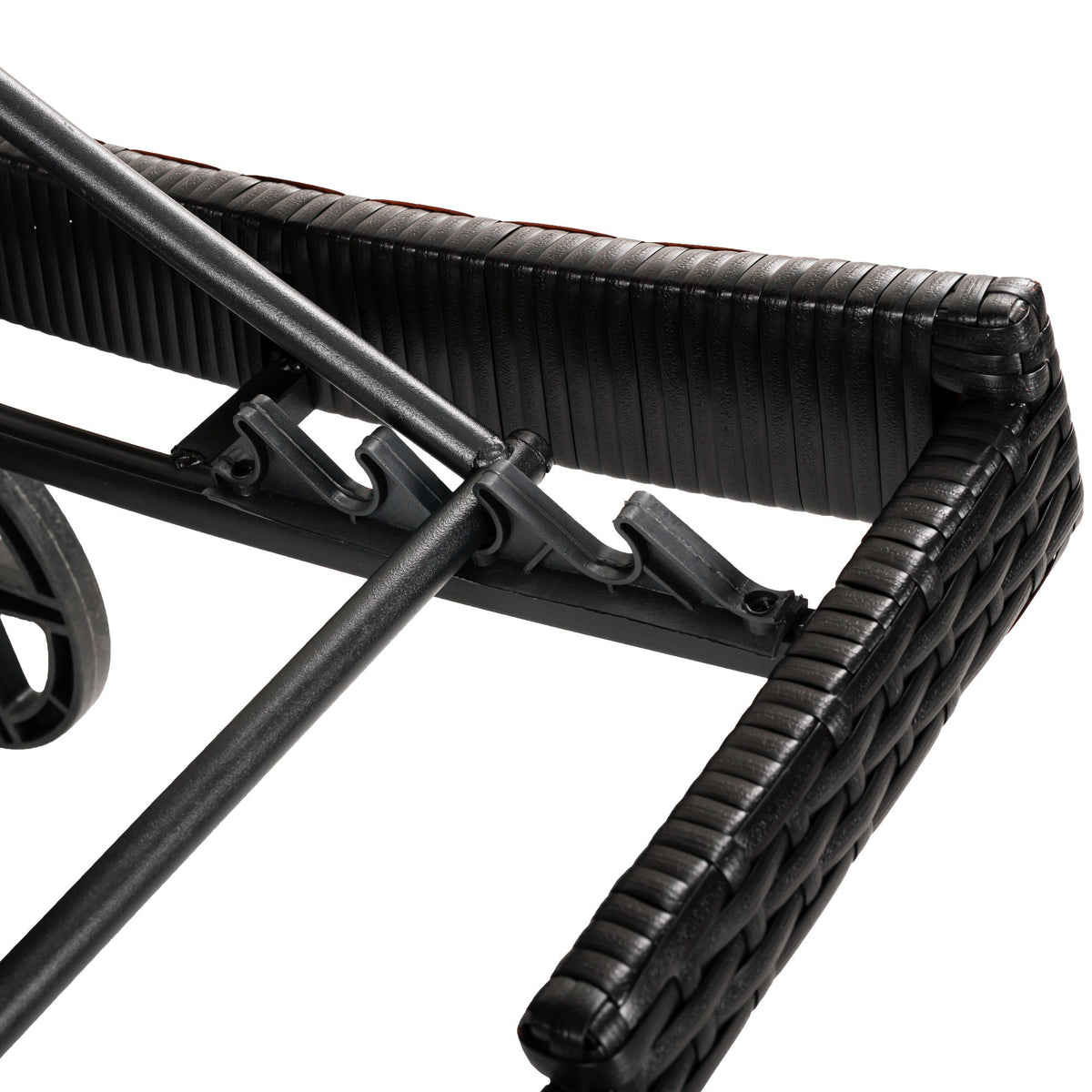 K&K 80'' Patio Wicker Chaise Lounge Chairs Set of 2
