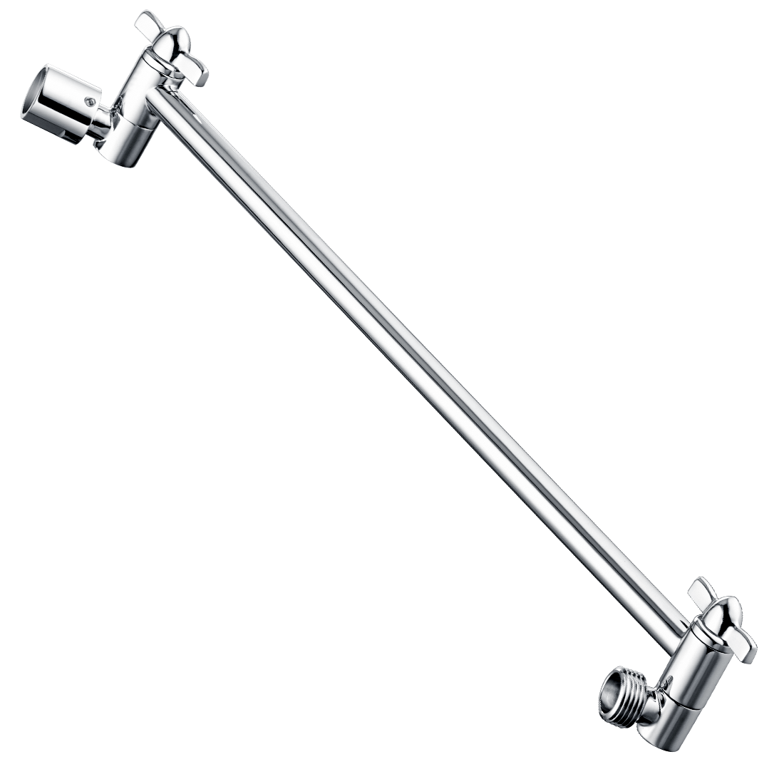 15 Inch Solid Brass Shower Head Extension Arm, Height & Angle Adjustable