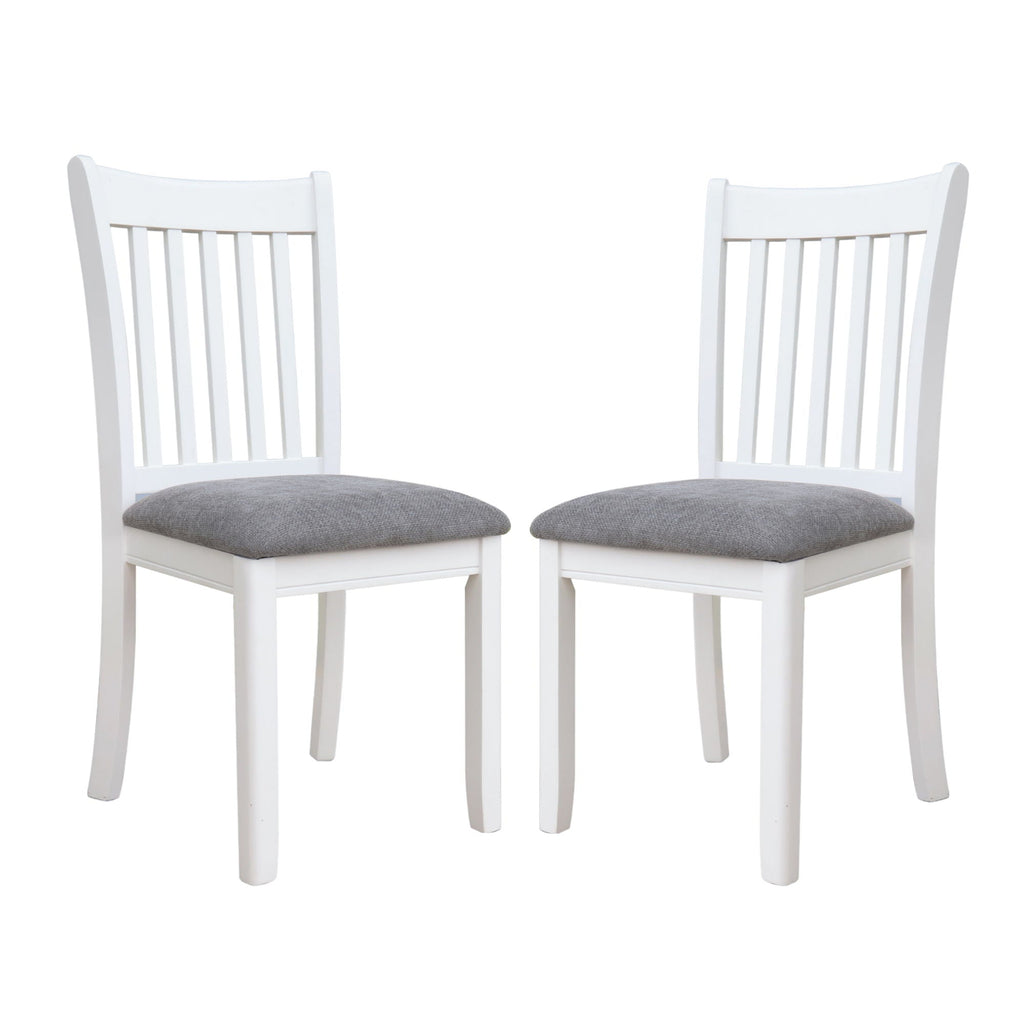 Modern Dining Chair, Wooden Back, Cushion Seats (Set of 2)