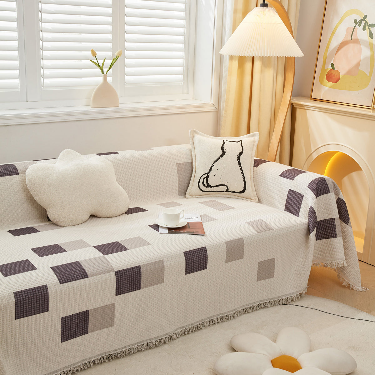High-Quality Fabric Non-Slip Sofa Cover Throw, Throw Blankets for Couch, Furniture Covers for Pets