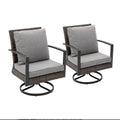 Swivel Rocker Patio Chairs With Cushions, All Weather (Set of 2) - Gray