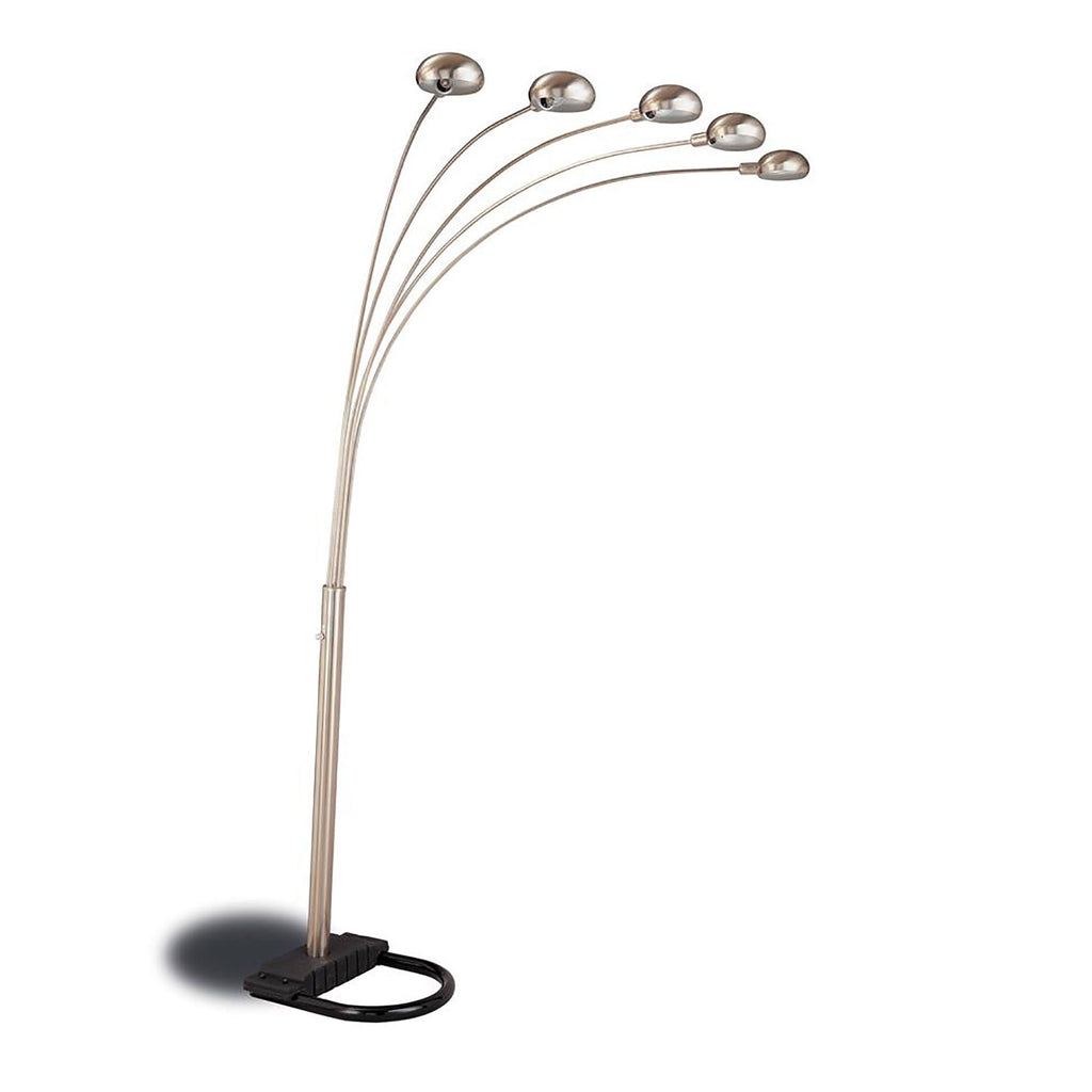 Floor Lamp With Dome Shades Lighting With 5 Round Shades - Silver
