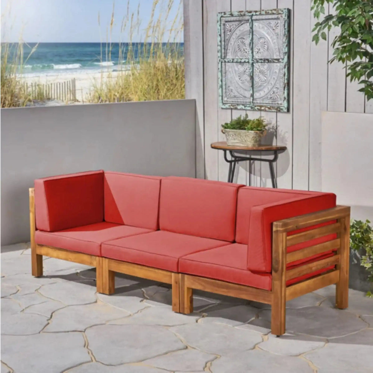 Oana 3 Piece Sofa Set With Water Resistant Cushions
