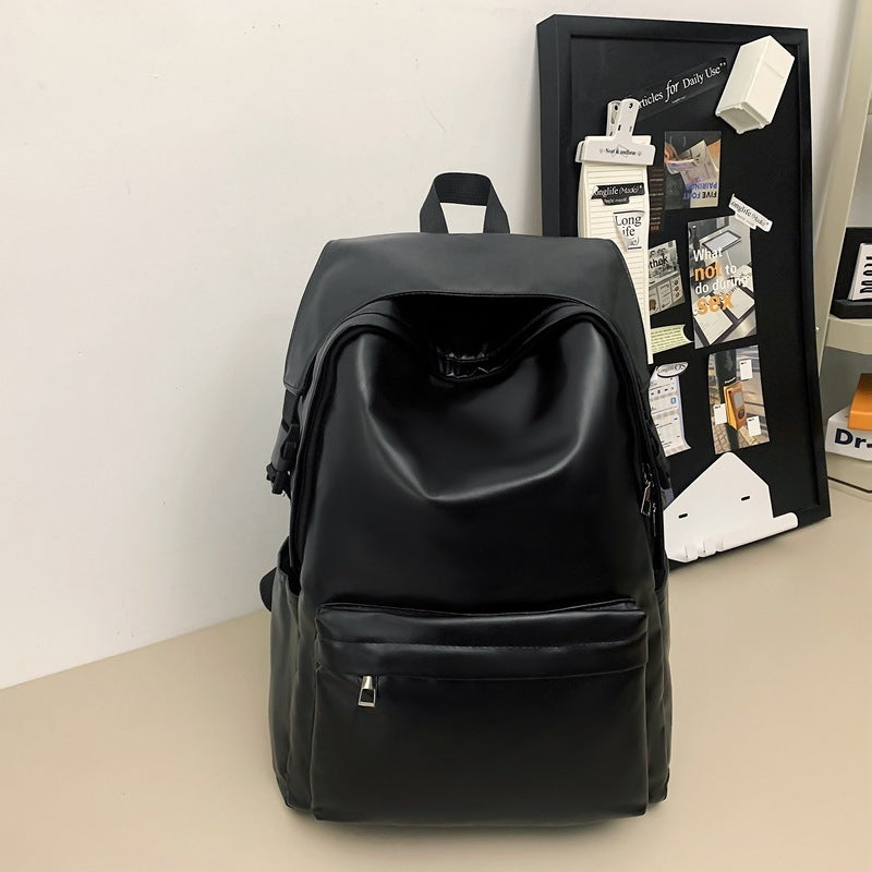 Travel Out Large Capacity PU Leather Men's Backpack