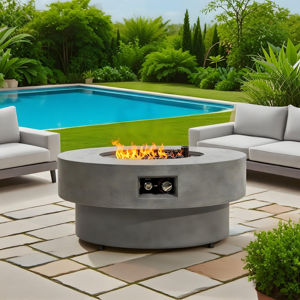 34-Inch Round Propane Fire Pit Table
