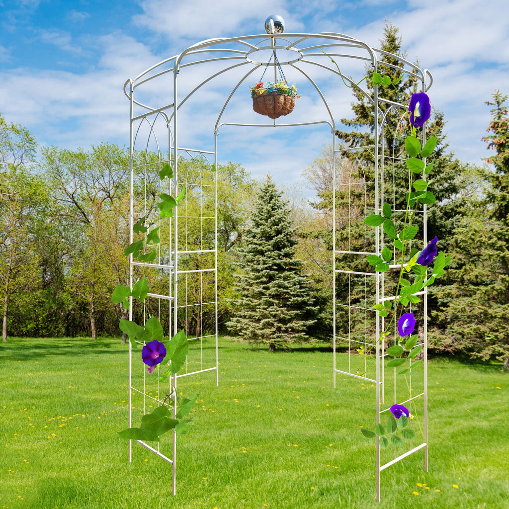 Metal Garden Arch Iron Garden Arbors Gazebo Dia High Birdcage Shape Pergola Pavilion For Wedding Ceremony