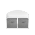Toy Box Bench With Collapsible Drawers, Storage Cabinet Organizer - White