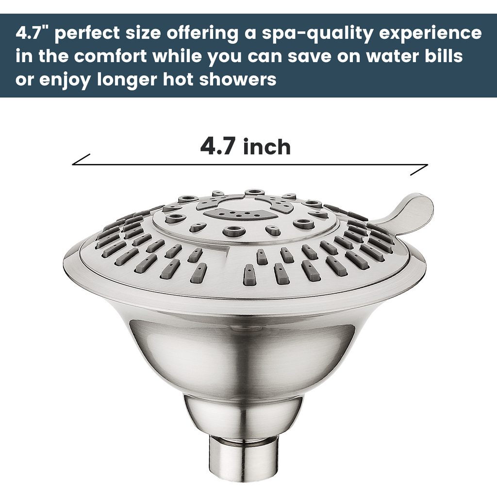5-Spray Fixed Shower Head with Adjustable Angle
