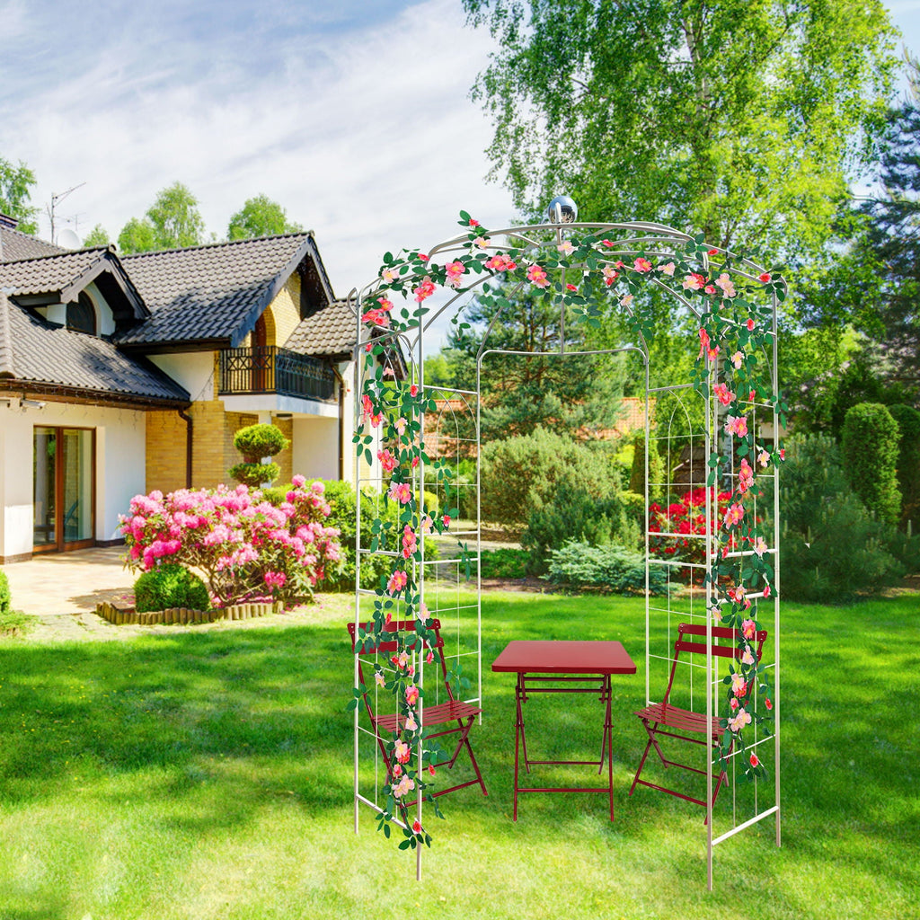 Metal Garden Arch Iron Garden Arbors Gazebo Dia High Birdcage Shape Pergola Pavilion For Wedding Ceremony