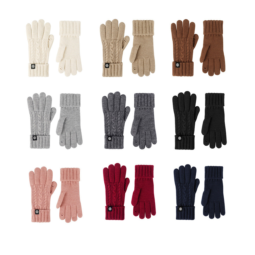 Knitted Gloves For Winter Outdoor Cycling