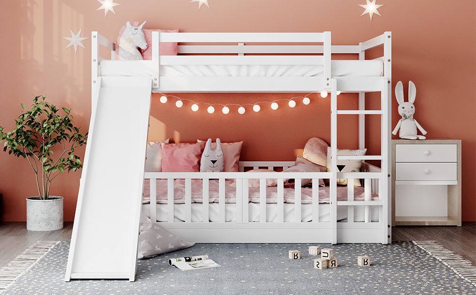 Functional Bunk Bed & Convertible Ladder And Slide