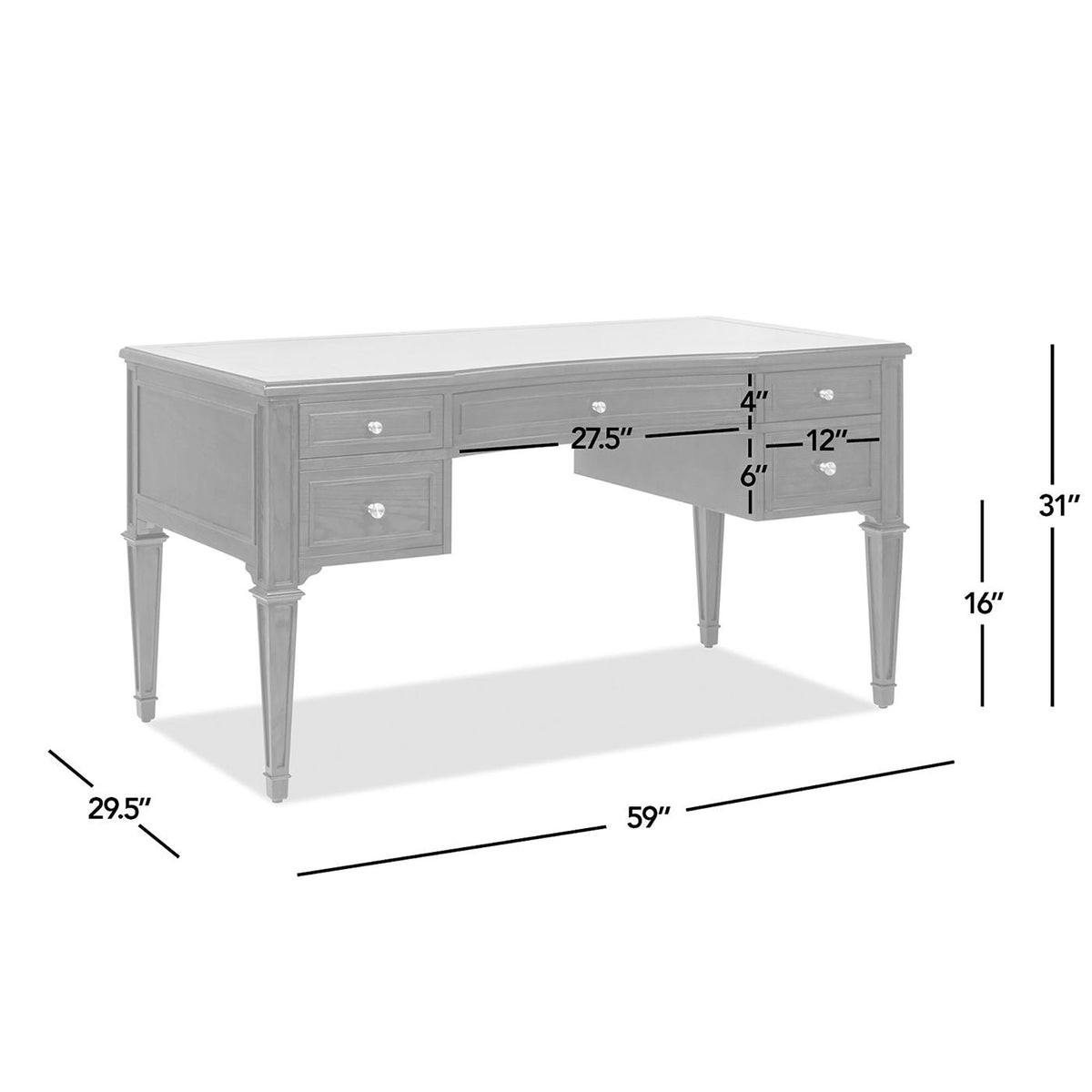 Dauphin - 5 Drawer Executive Desk