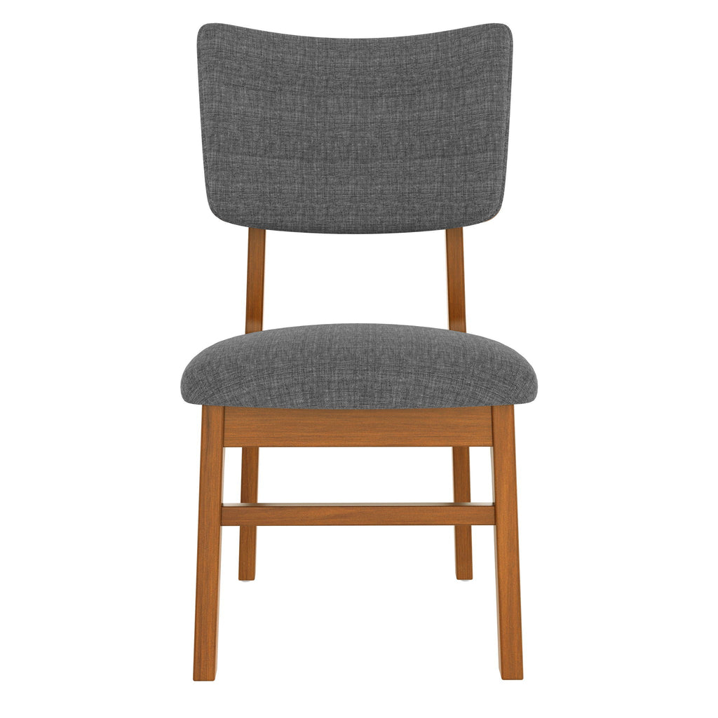 Mid Century Modern Dining Table Set For 4, Solid Wood Dining Table And Solid Wood Chairs, 5 Pieces Farmhouse Dining Table And 4 Upholstered Chairs - Brown / Gray
