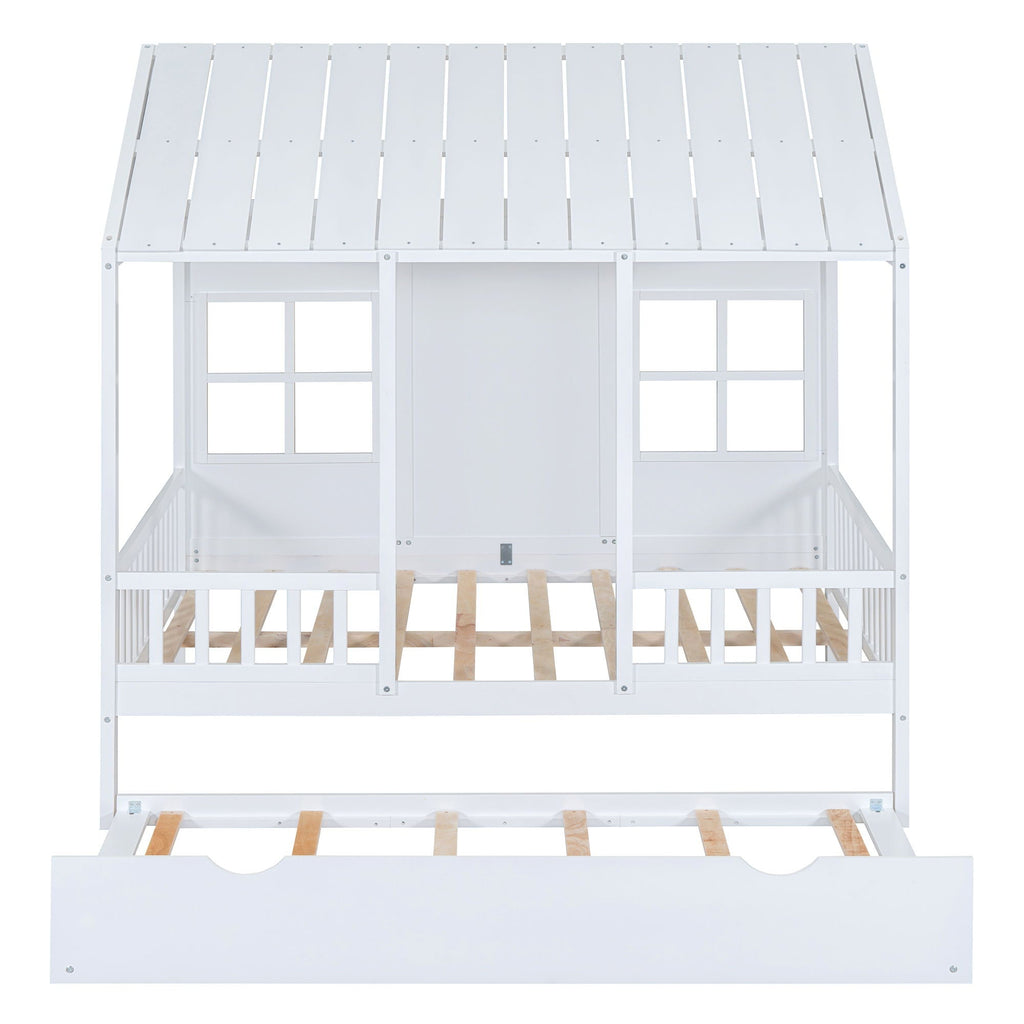 House Bed With Twin Size Trundle, Daybed
