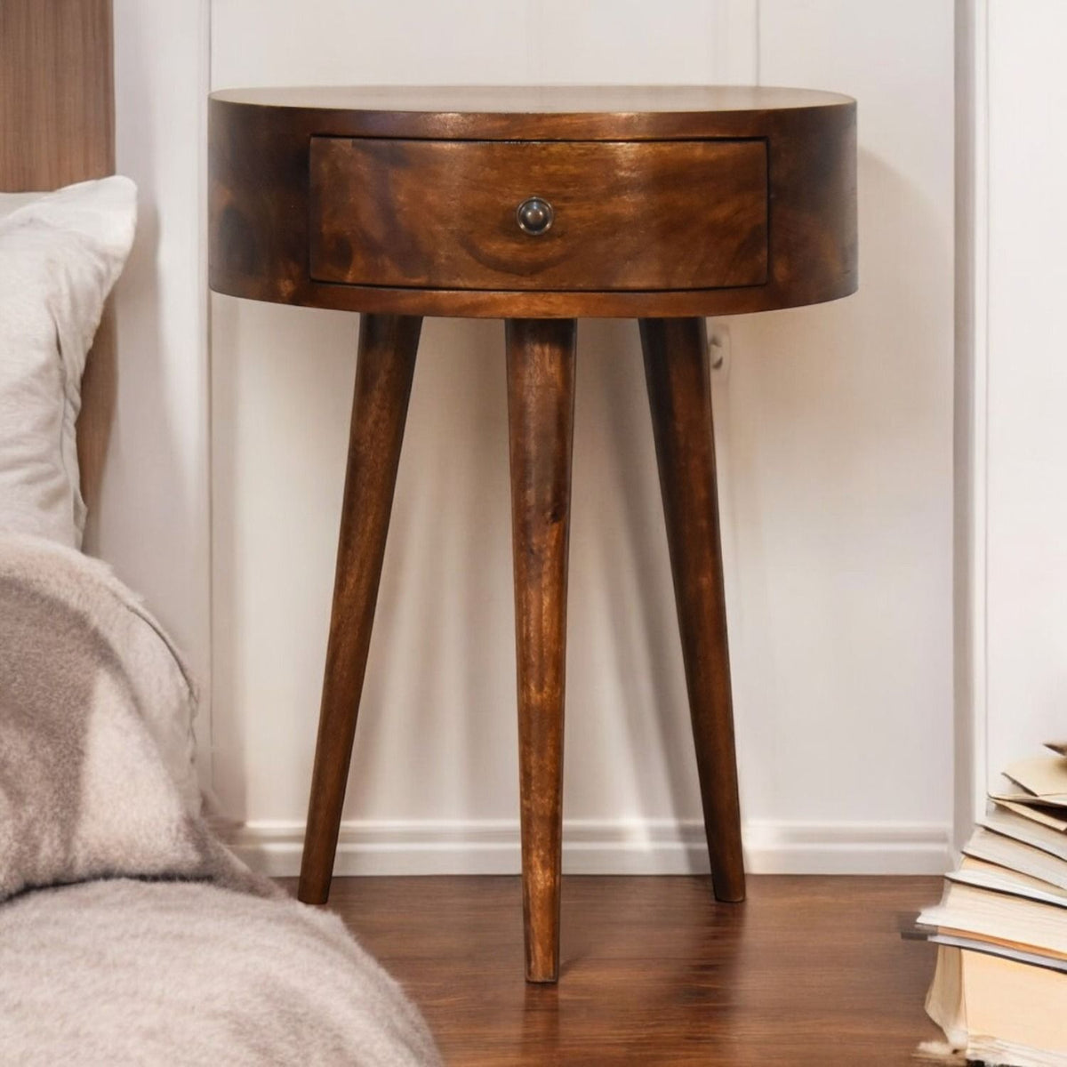 Semi Circle Nightstand - Chestnut