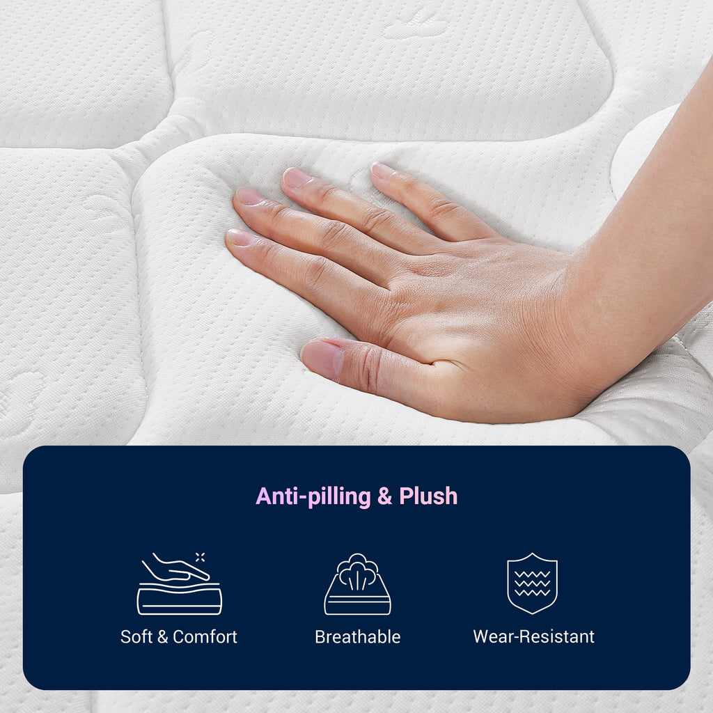 Breezure Pocket Spring Hybrid Queen Size Mattress 12 Inch Motion Isolation Mattresses in a Box,Medium Firm