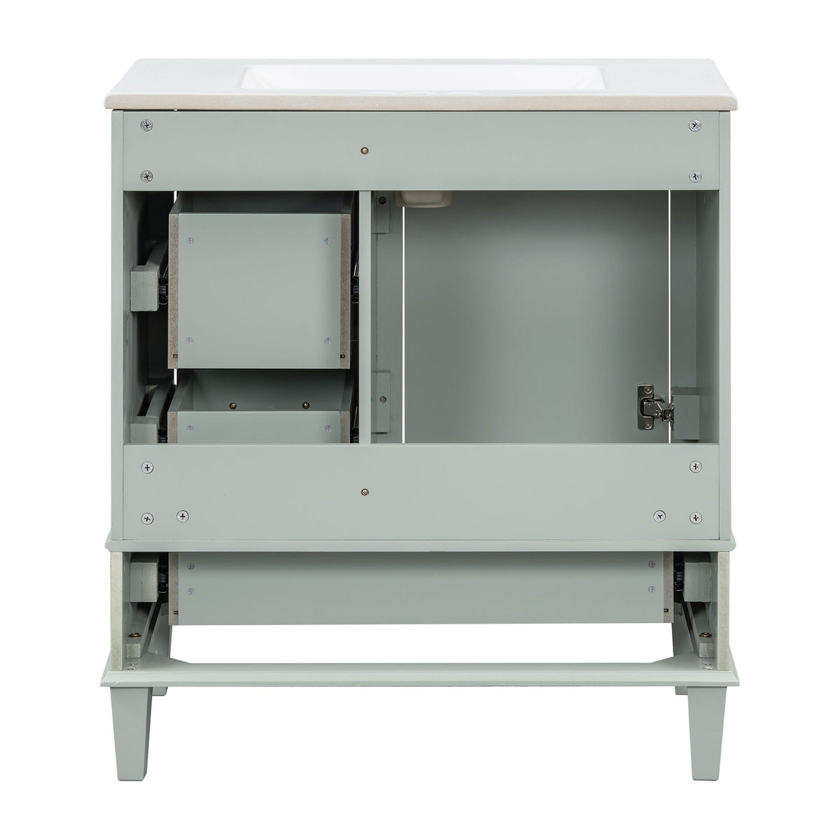 Bathroom Vanity, Modern Bathroom Cabinet With Sink Combo Set, Bathroom Storage Cabinet With A Soft Closing Door And 3 Drawers, Solid Wood Frame