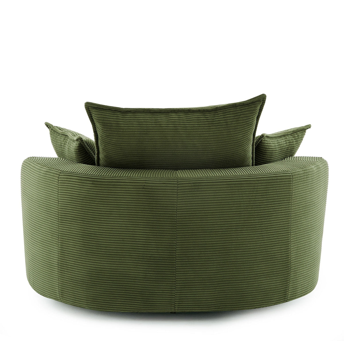360° Swivel Accent Barrel Chair With Dual Layer Cushion And 3 Removable Pillows