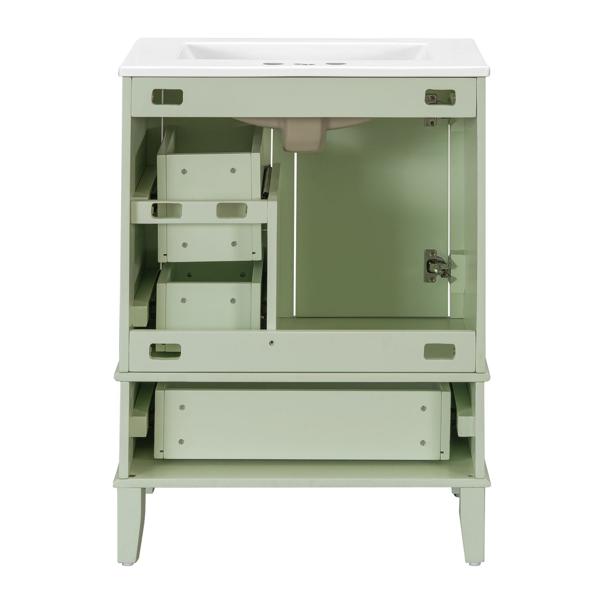 Bathroom Vanity, Modern Bathroom Cabinet With Sink Combo Set, Bathroom Storage Cabinet With A Soft Closing Door And 3 Drawers, Solid Wood Frame
