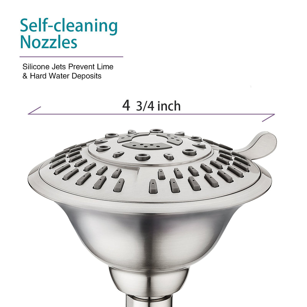 9-Spray Rain Shower Head-Angle Adjustable Fixed Shower Head