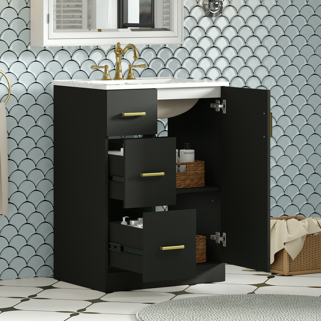 Bathroom Vanity With Under Mount Sink, 2 Drawers And Soft Closing Door