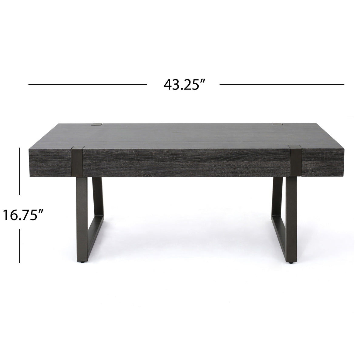 Abitha Coffee Table With Industrial Powder Coated Metal Legs