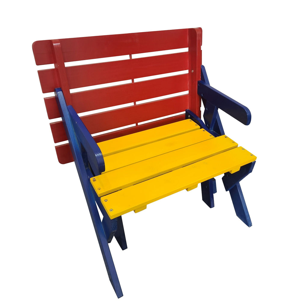 Kids Multi-Functional Arm Chair, Table With 2 Benches All-In-One Set