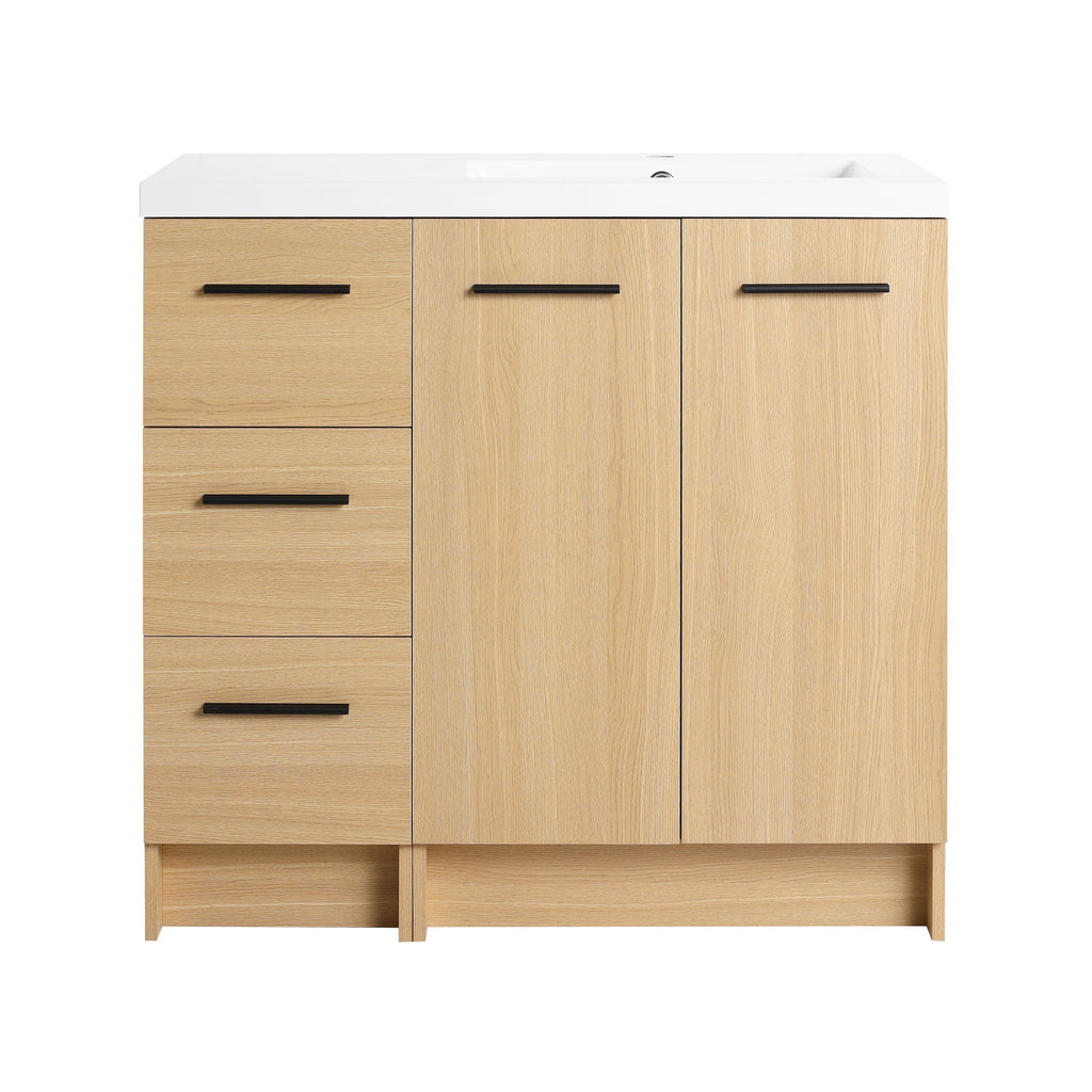 Wall Mounted Floating Bathroom Vanity With Sink, Door & Drawers Modular Cabinet