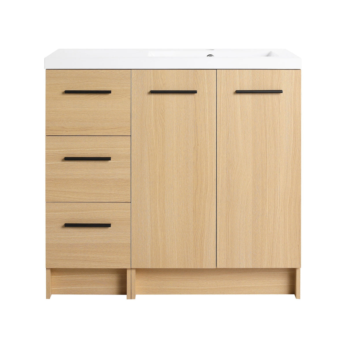 Wall Mounted Floating Bathroom Vanity With Sink, Door & Drawers Modular Cabinet