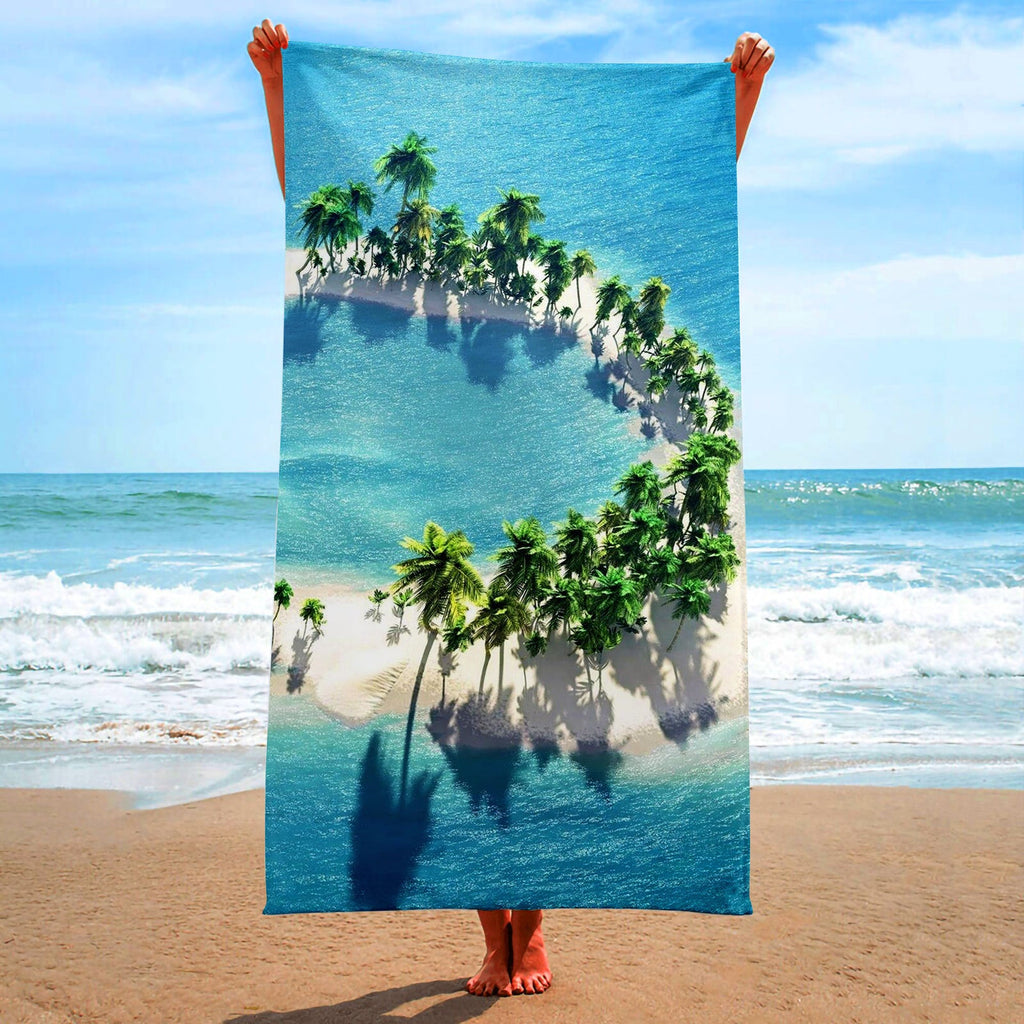 Flat Woven Ultra-fine Fiber Square Beach Towel