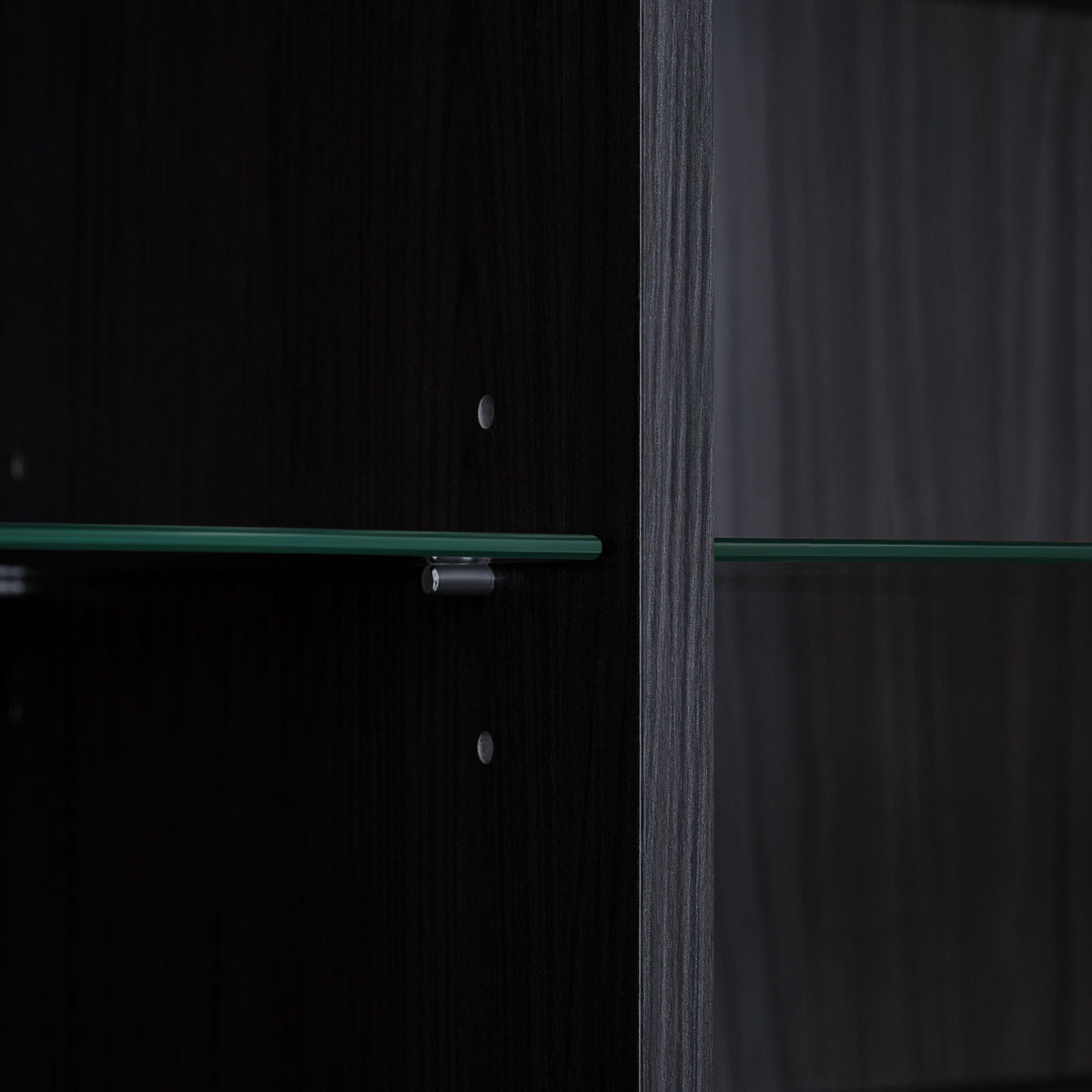 Modern Minimalist Style LED Curio Cabinet With Tempered Glass Door, Metal Legs