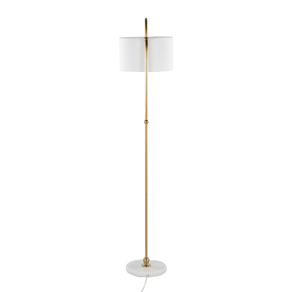 Leslie - Glam / Art Deco Floor Lamp - Gold / White