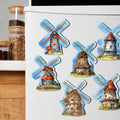 Windmills Decorative Eco Wood Magnets Set of 6 by G. Debrekht - Love Family Decor - 8090074G-S6