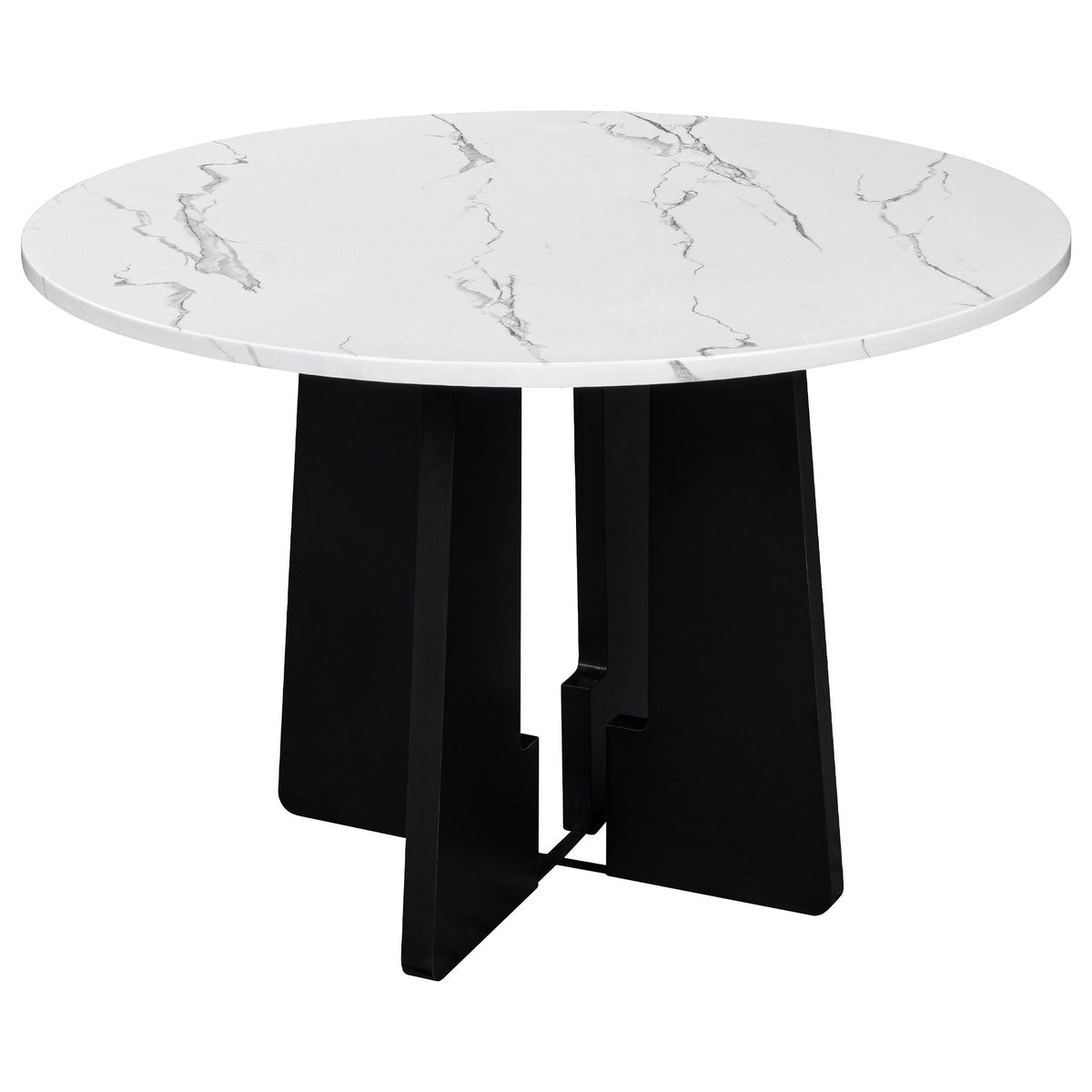 5 Piece Round Dining Table Set, Modern Dining Table And 4 Upholstered Chairs For Dining Room