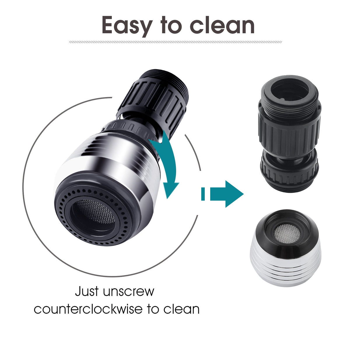 Kitchen Faucet Spray Aerator with 360 Degree Swivel, 1.5 GPM, 2 Pack