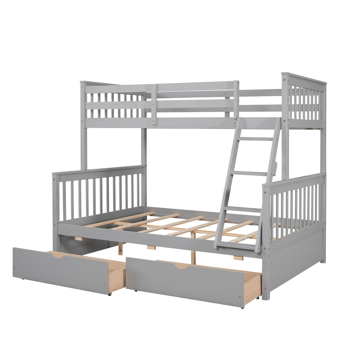 Bunk Bed With Ladders And 2 Storage Drawers