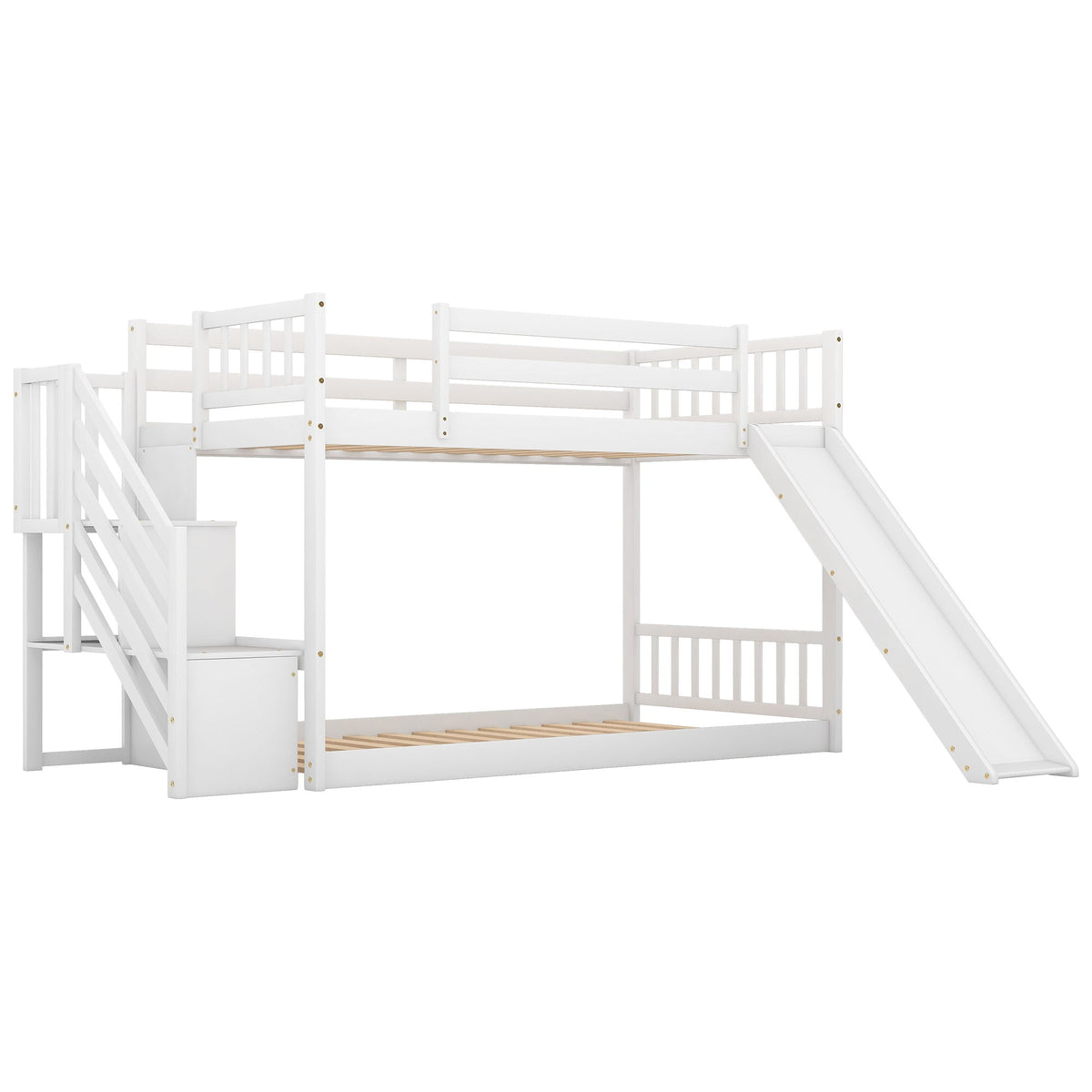 Bunk Bed With Convertible Slide And Stairway