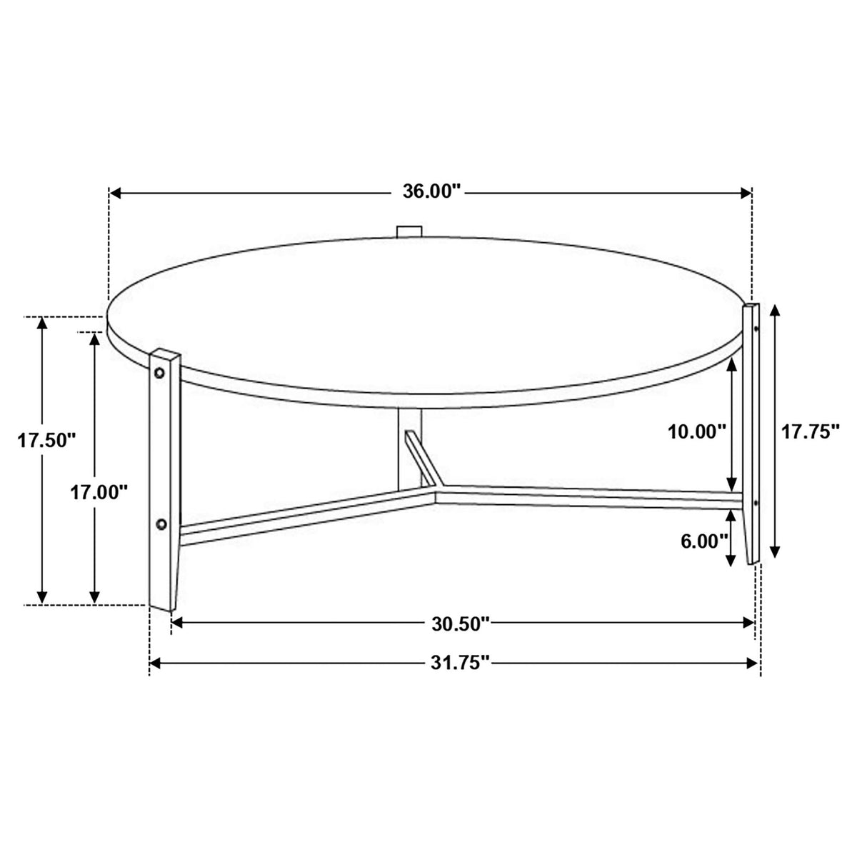 Tandi - Round Marble Coffee Table - White