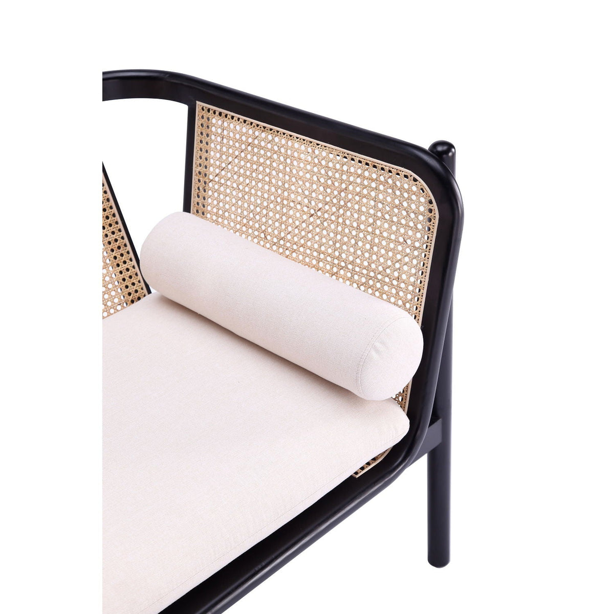 Versailles - Accent Armchair With Rattan Frame - Cream