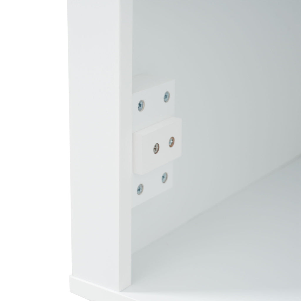Freestanding Bathroom Vanity Tall With Damping Hinge Doors, Adjustable Shelves - White