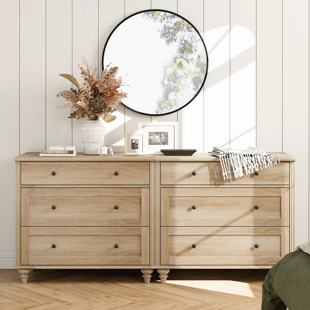 Oak 6 Dresser for Living Room