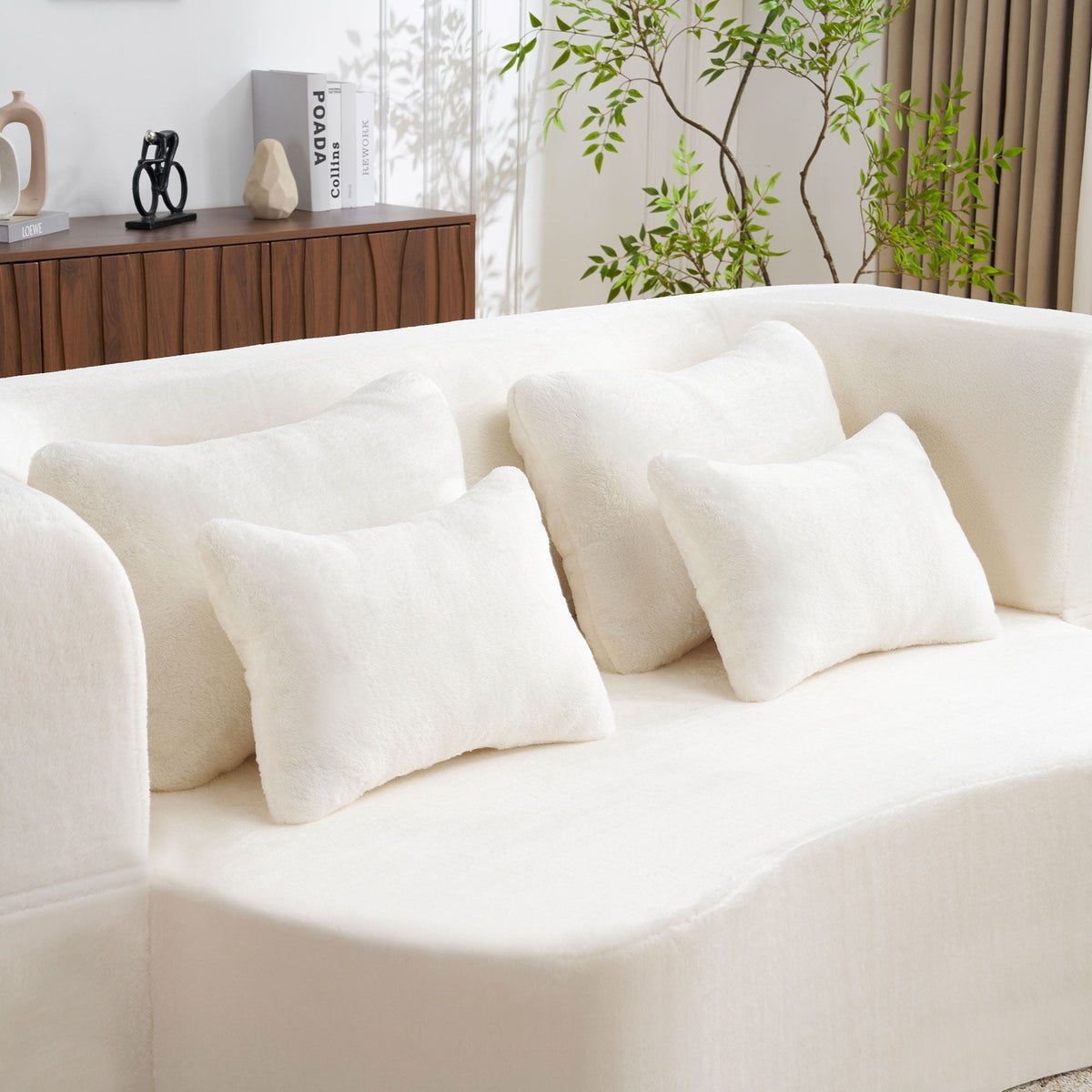 Modern Floor Sofa With 4 Pillows