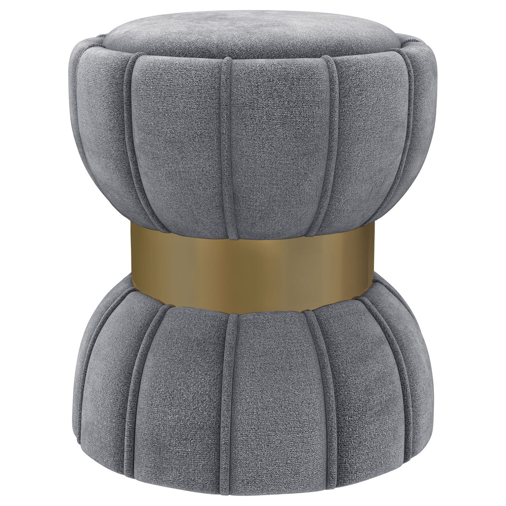 Inez - Round Upholstered Ottoman