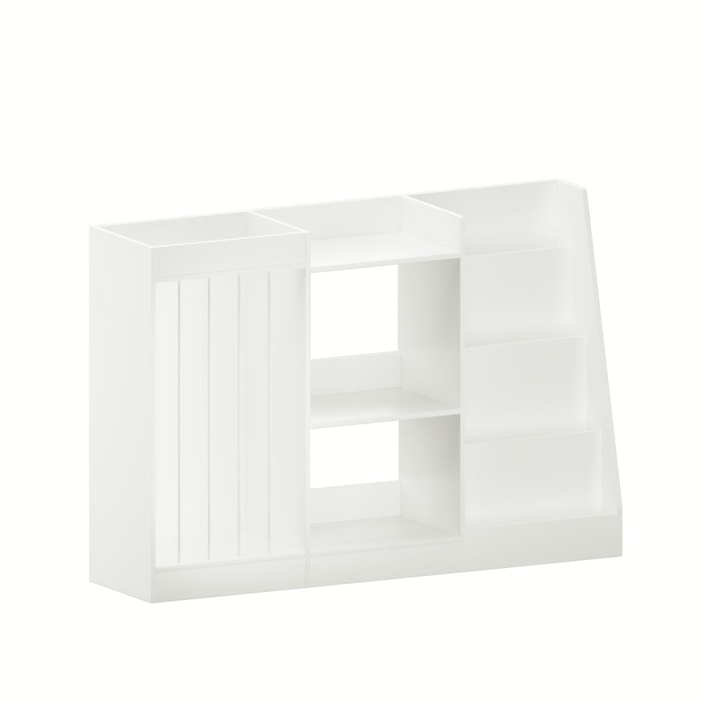 Bookshelf And Toy Storage, 3 Tier Montessori Bookcase With Stuffed Animal Organizer - White