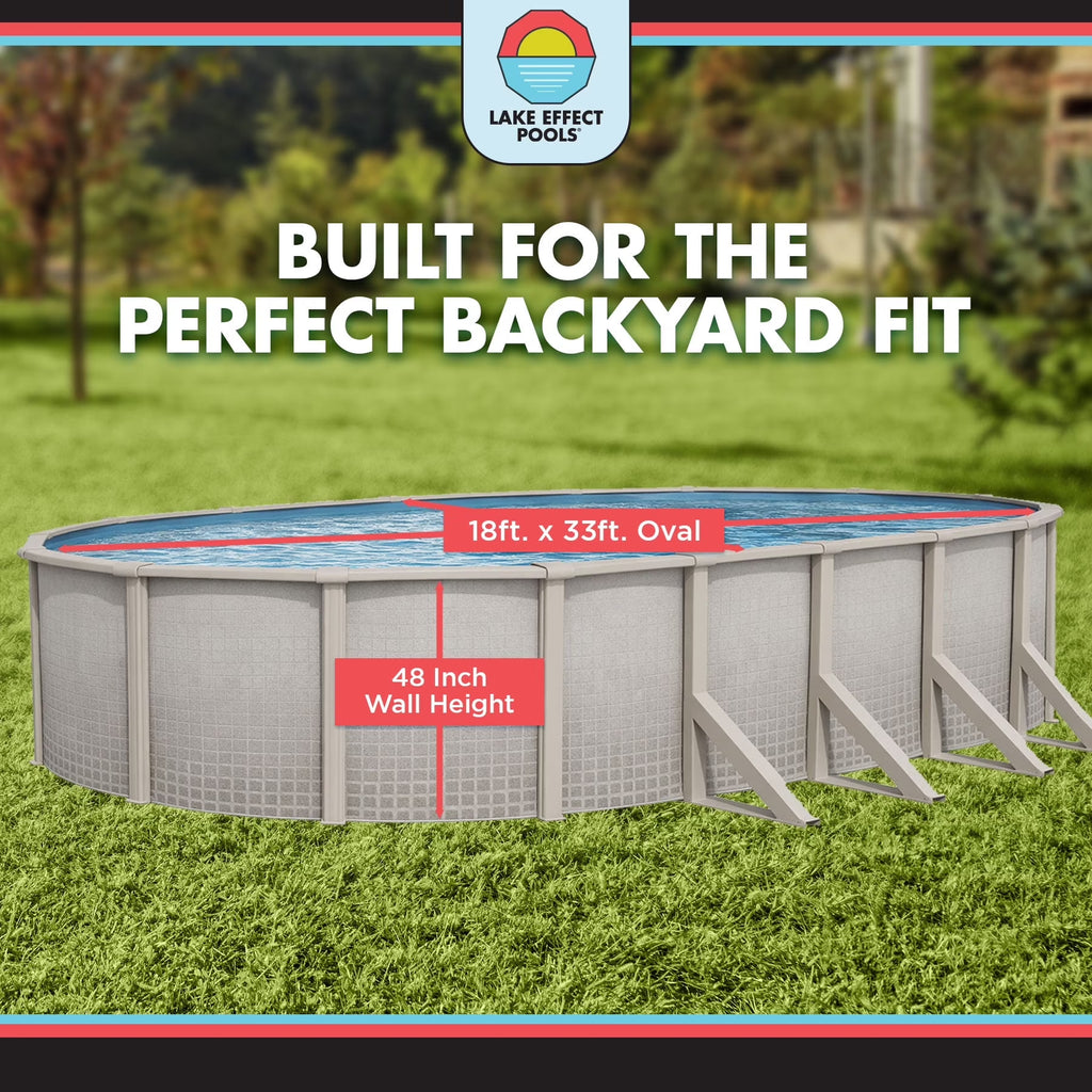 Impressions 18' X 33' Oval 48" Wall Above-Ground Swimming Pools, Full Start-Up Kit
