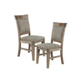Dining Side Chair Set With Cushioned Back And Seat (Set of 2) - Weathered Gray / Natural