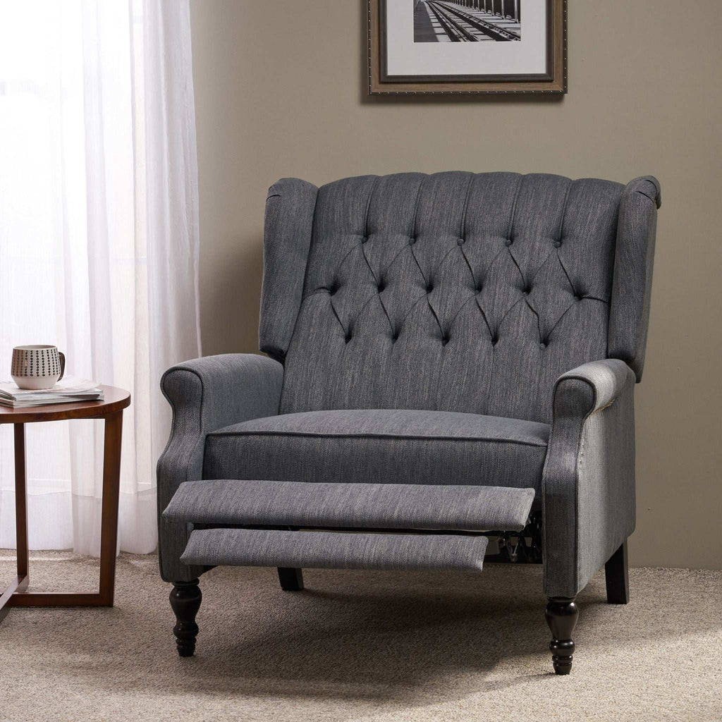 Dunham Contemporary Fabric Tufted Oversized Pushback Recliner